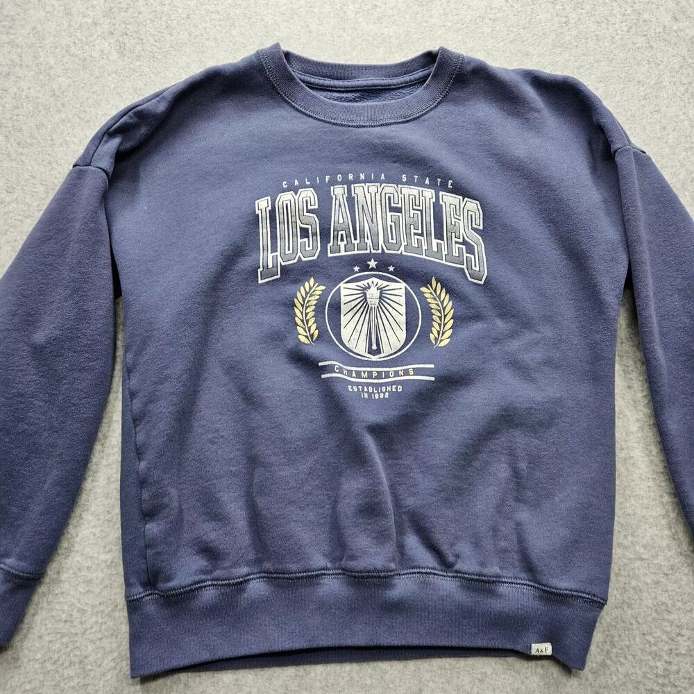 California State Los Angeles Champions Abercrombie Kids Size 7/8 Blue Sweater